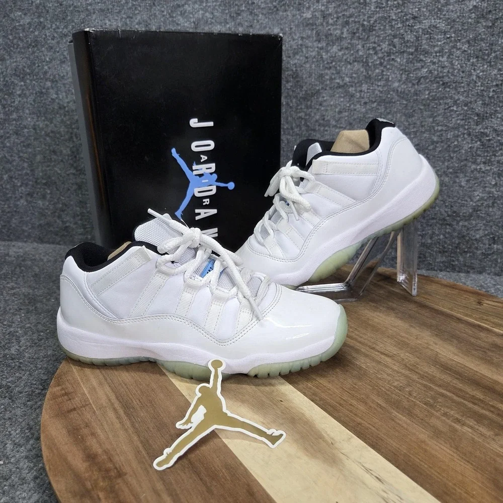 Jordan 11 Retro Low Legend Blue Shoes‎ Youth Size 5Y White Patent GS 528896-117
